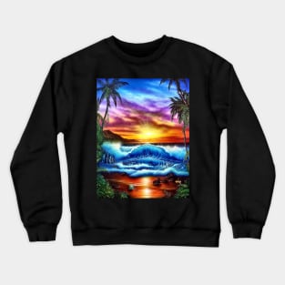 Hawaiian Hawaii seascape sunset Crewneck Sweatshirt